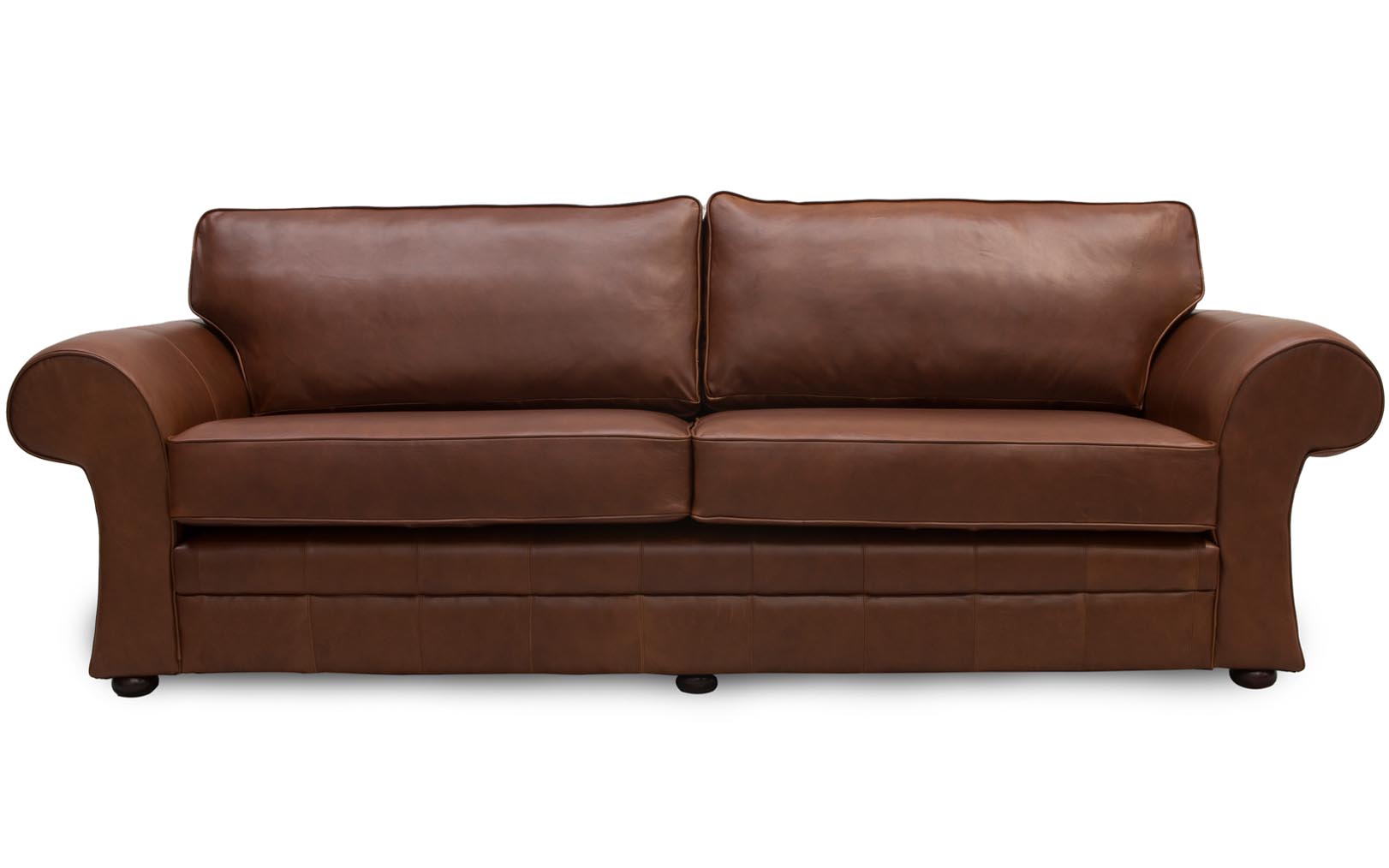 Cavan Scroll Arm Leather Sofa Made In Manchester By The Leather